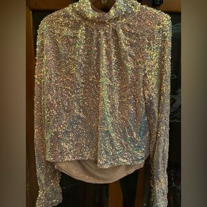 NWT sequin, open back top.